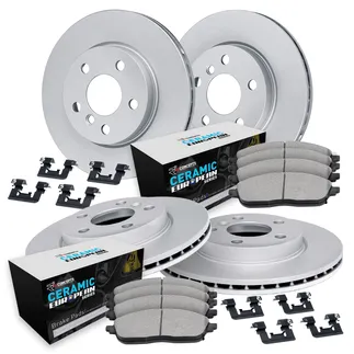 R1 Concepts WJTH2-31013 Carbon Alloy Brake Rotor Set W/ Euro Ceramic Pads & Hdw